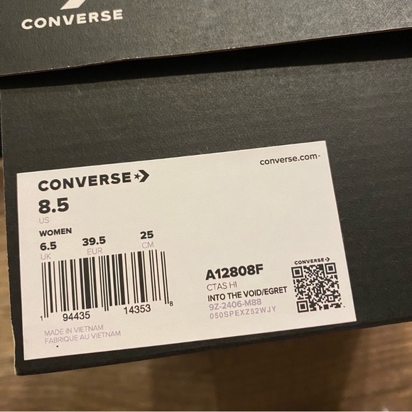 Converse Chuck Taylor All Star Into the Void Egret Navy Floral High Top Sneakers - Picture 12 of 12